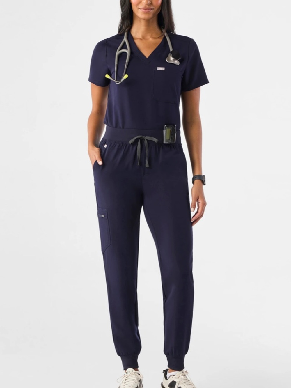 Figs Navy Jogger Scrub Pants with Drawstring